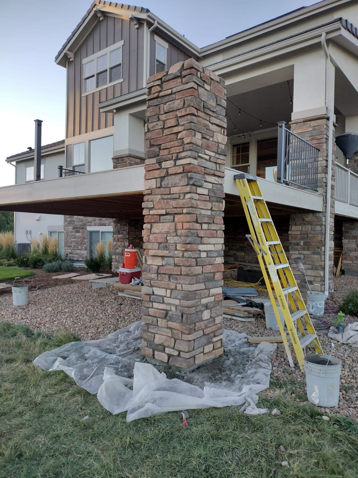 Flagstone walkway masonry project