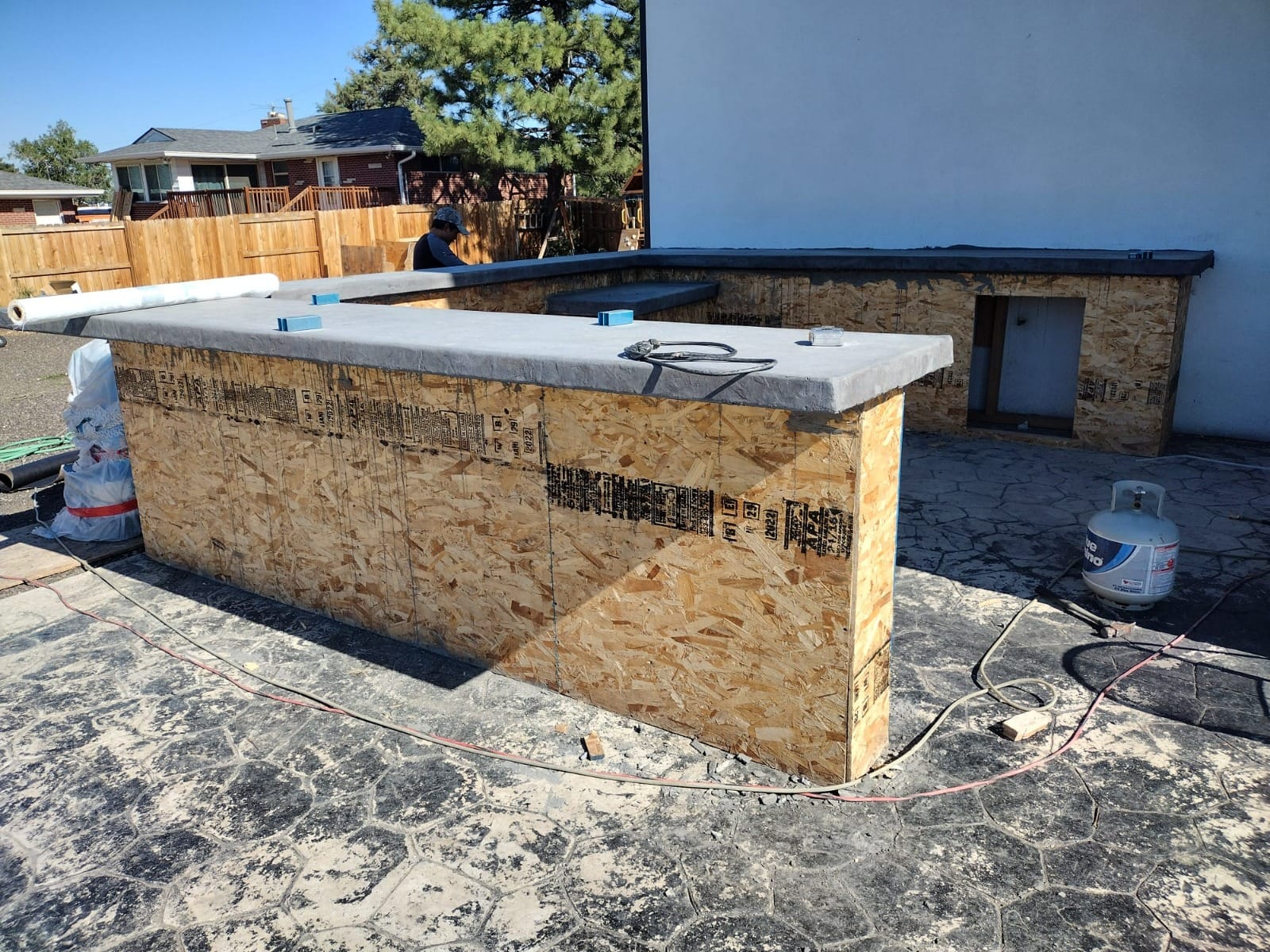 Outdoor kitchen with stone and masonry details