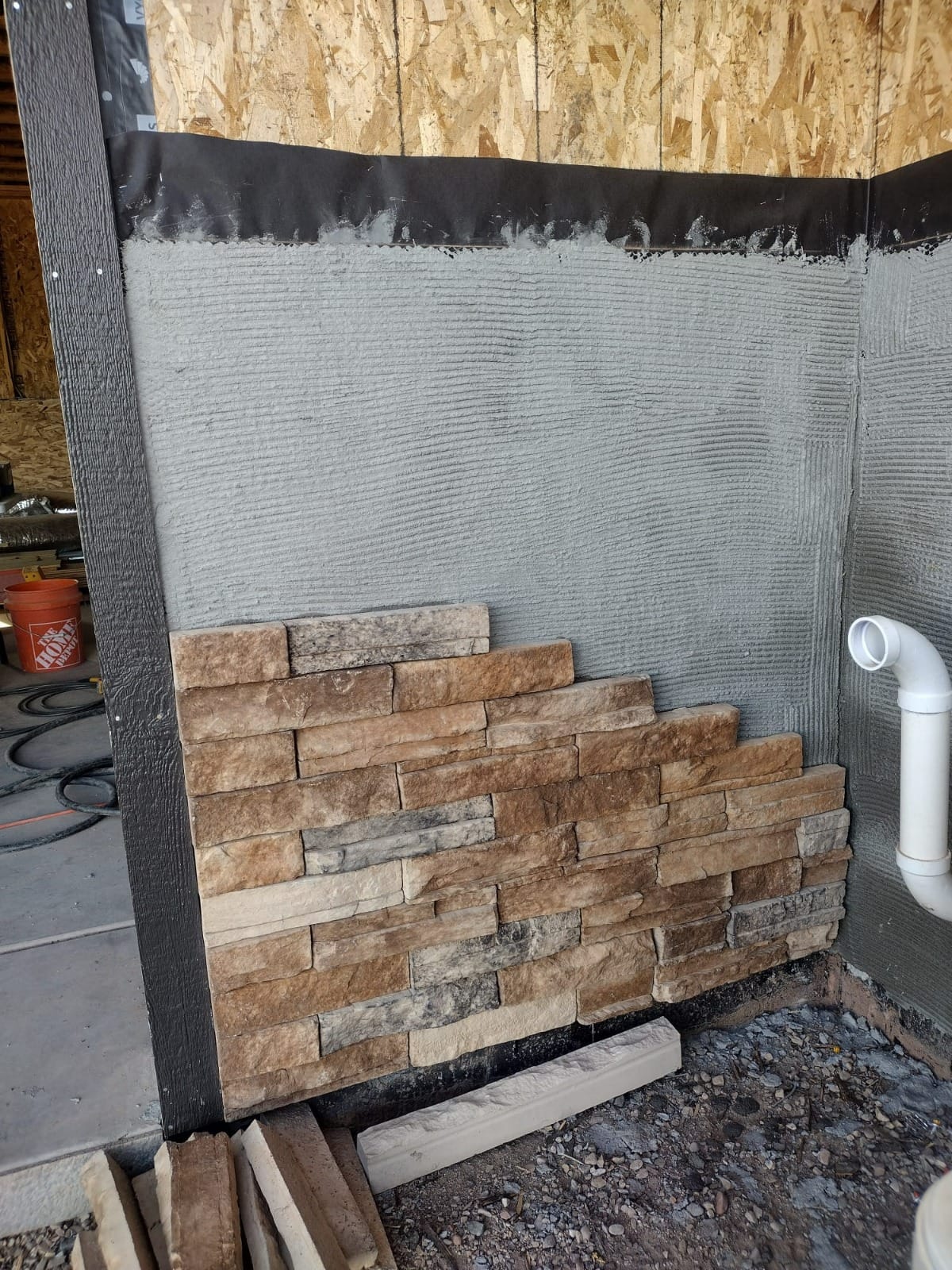 Fireplace masonry build