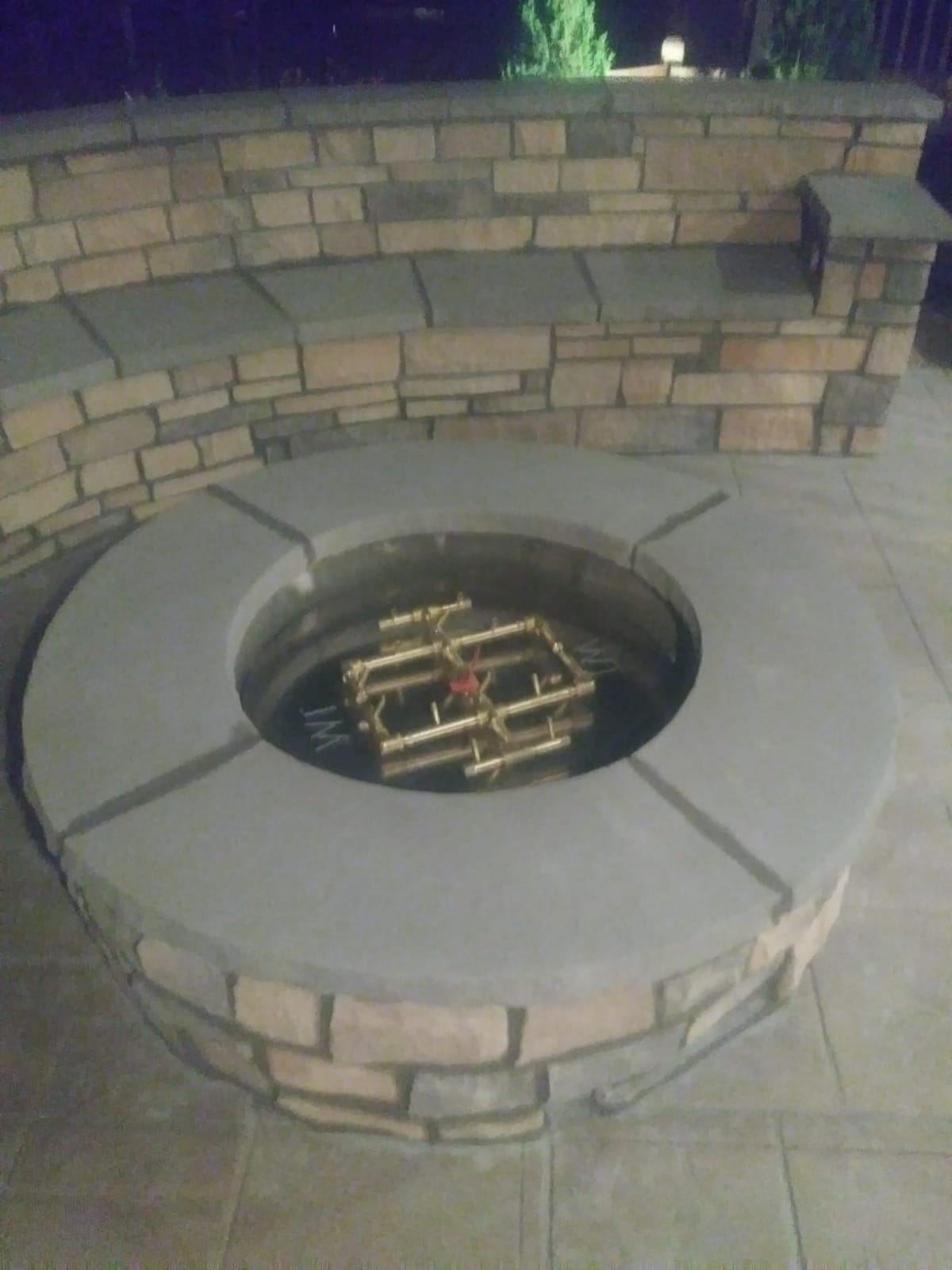 Modern fire feature masonry project