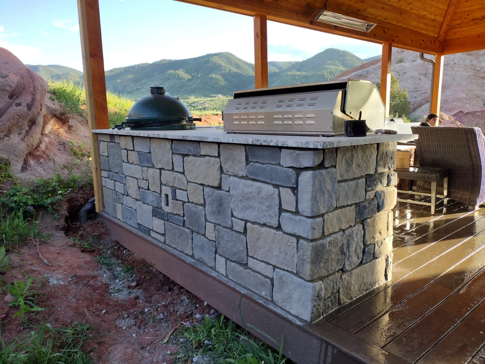 Fire feature corner masonry project